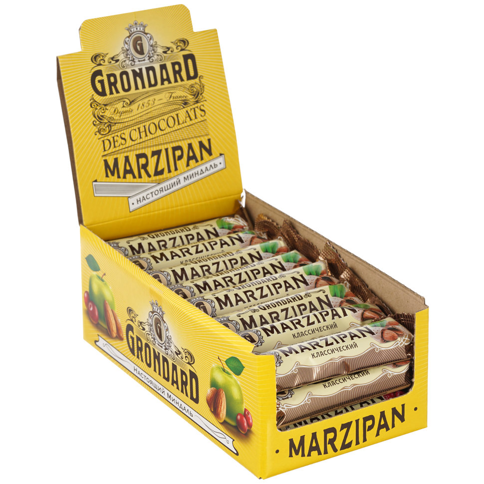  TM Grondard     (9389) Батончики глазированные Марципановые Классика, (24шт по 50г)      в Ярославле